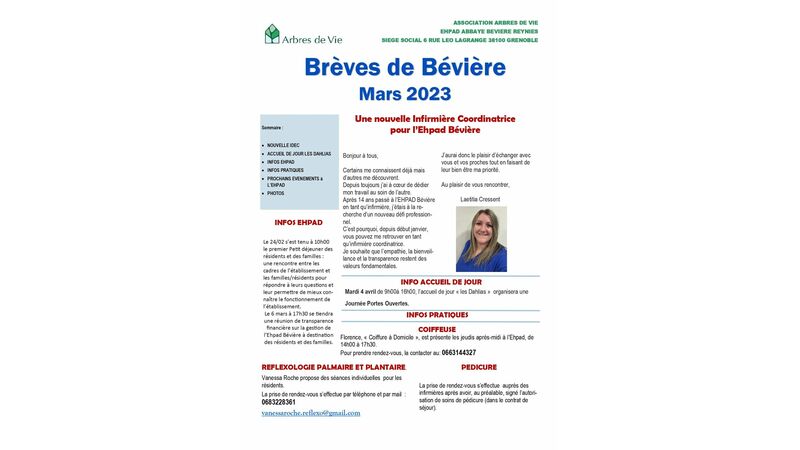 Brèves de Bévière-Mars 2023