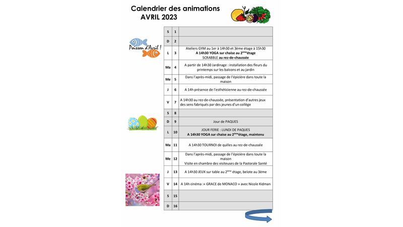 Animations Avril 2023